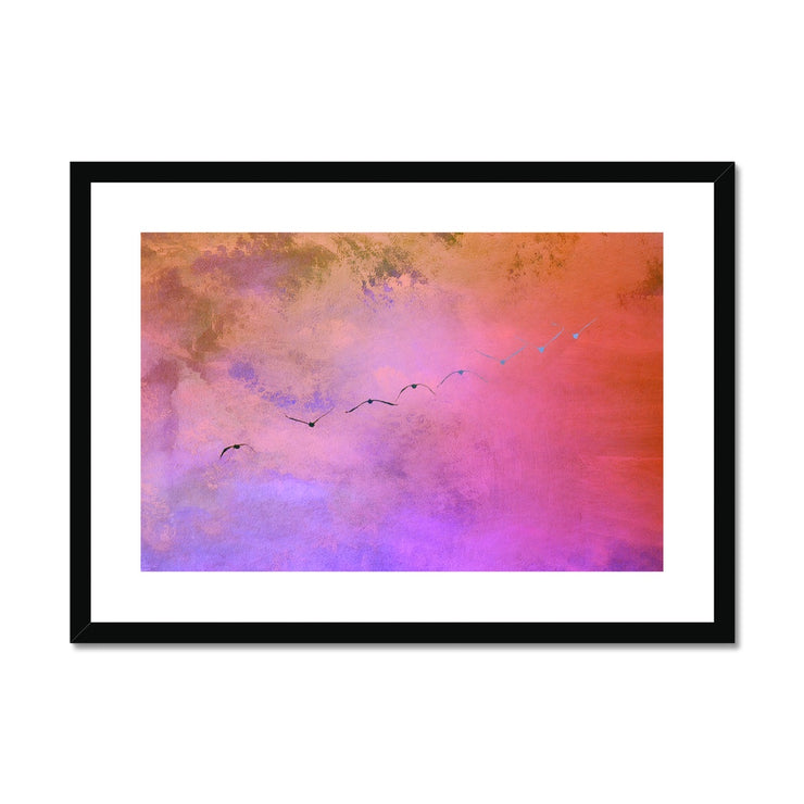 Pelicans in Flight A1 Framed & Mounted Print