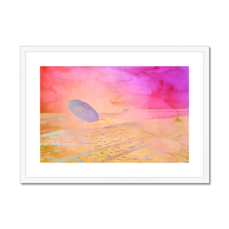 Parasol on Kure Beach A4 Framed & Mounted Print