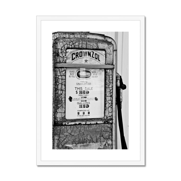 Old Petrol Pump A5 Framed & Mounted Print