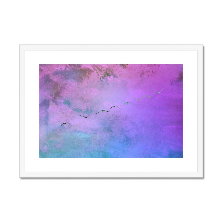 Pelicans in Flight A4 Framed & Mounted Print