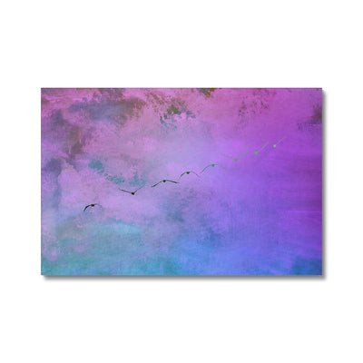 Pelicans in Flight A4 Canvas