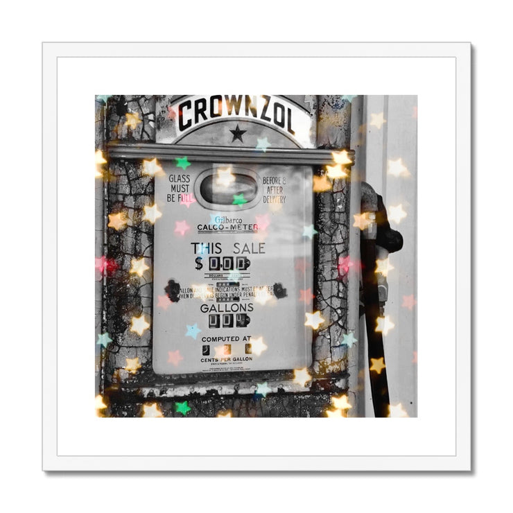 Old Petrol Pump A4 Framed & Mounted Print