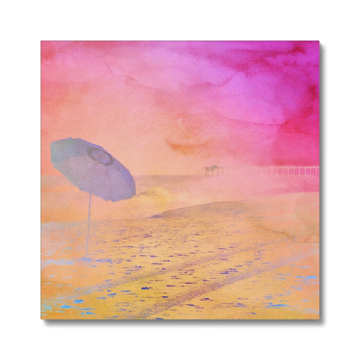 Parasol on Kure Beach A4 Canvas