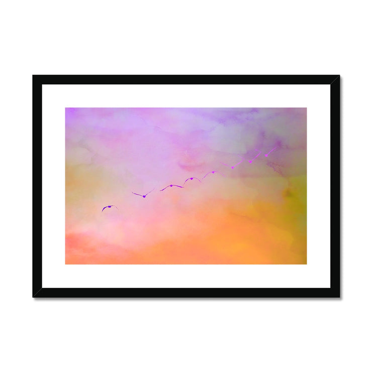 Pelicans in Flight A2 Framed & Mounted Print