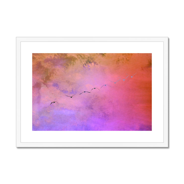 Pelicans in Flight A1 Framed & Mounted Print